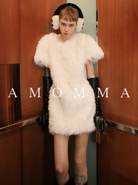 【AMOMMA】CANDY MINI FUR DRESS