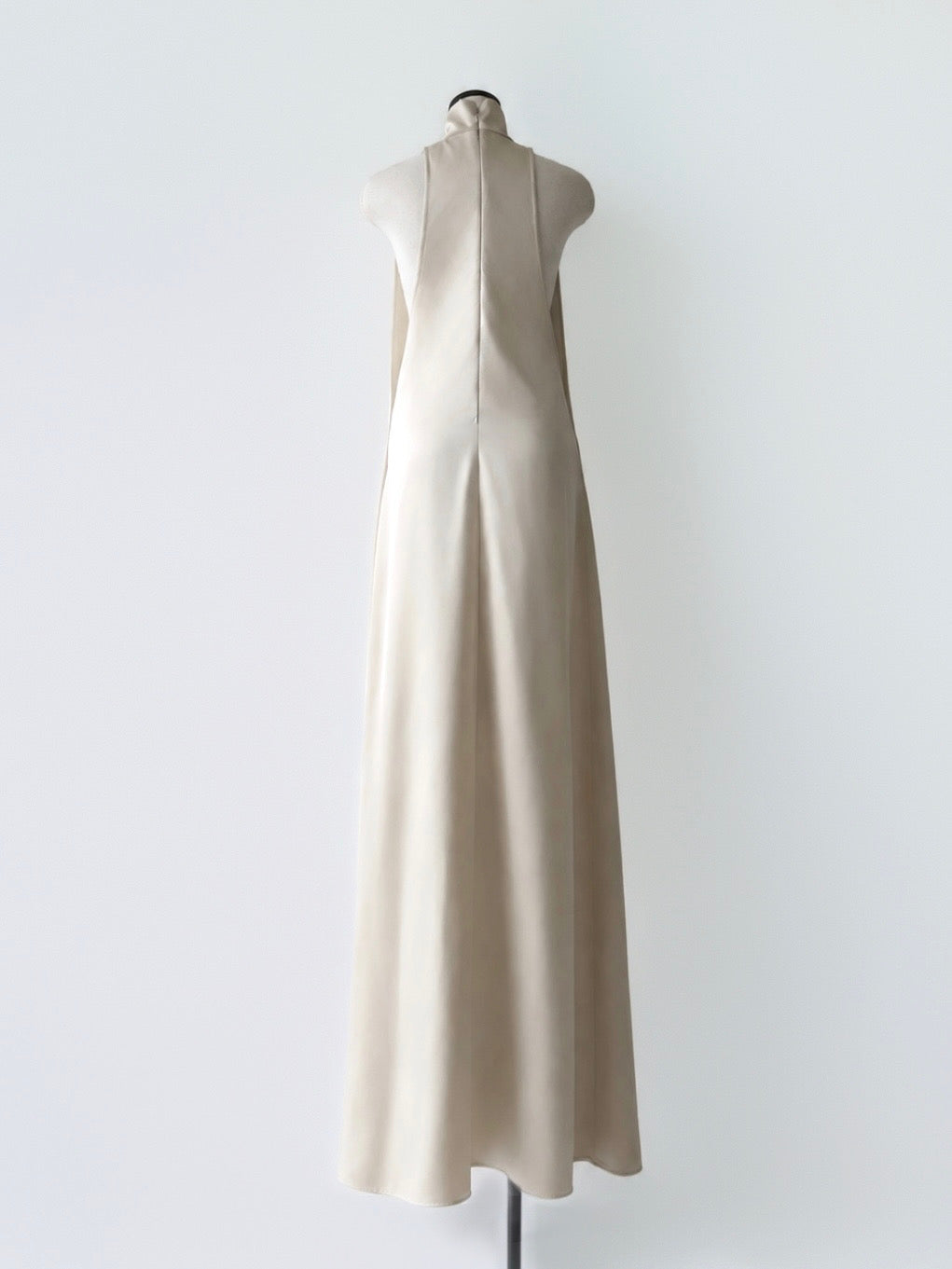 satin halter maxi dress
