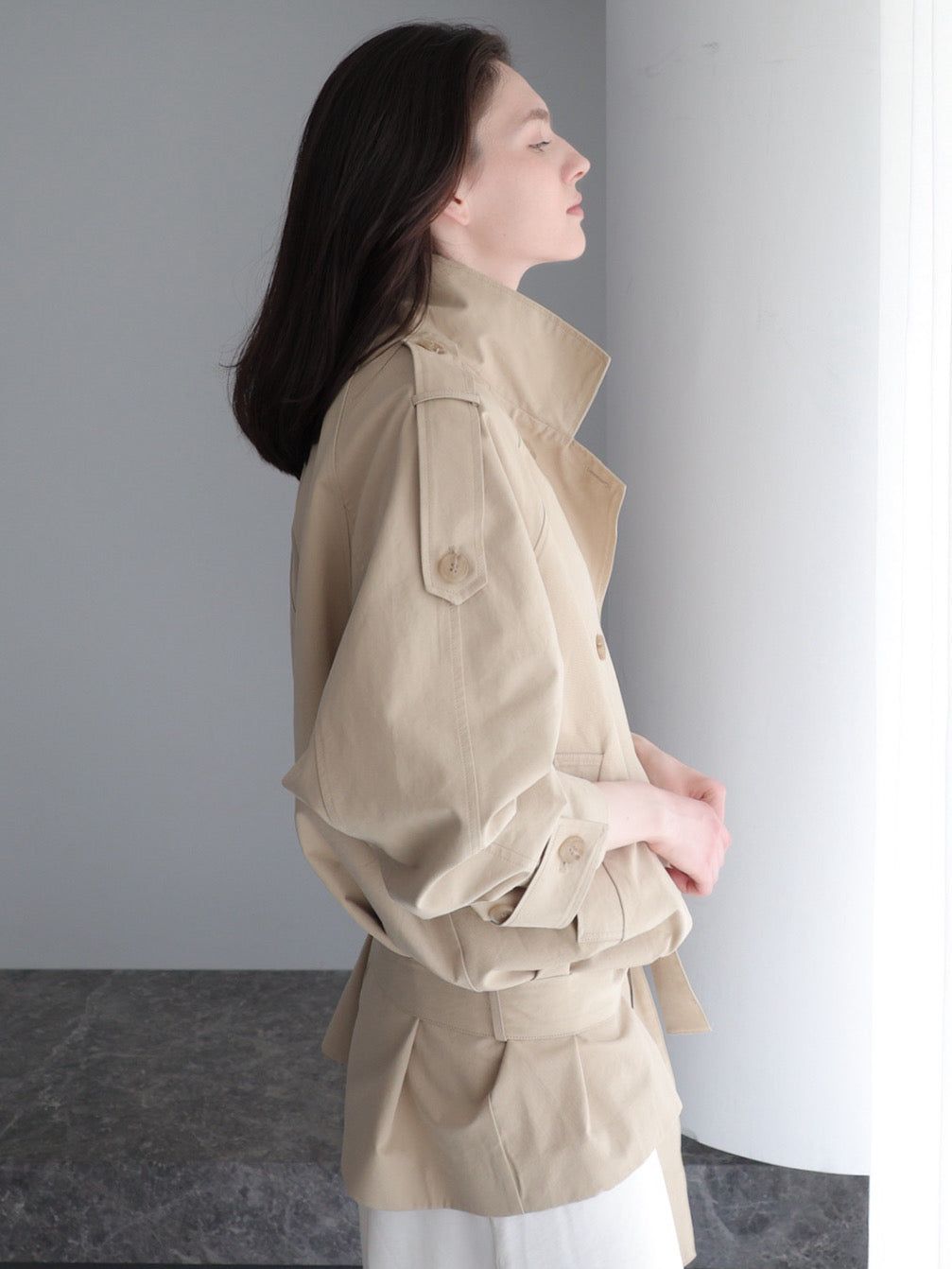 【SAMPLE SALE / célon】modern short trench coat