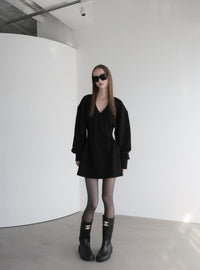 【AMOMMA】V NECK SWEAT MINI DRESS