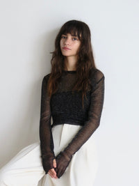 [ sample sale ] glitter sheer tops