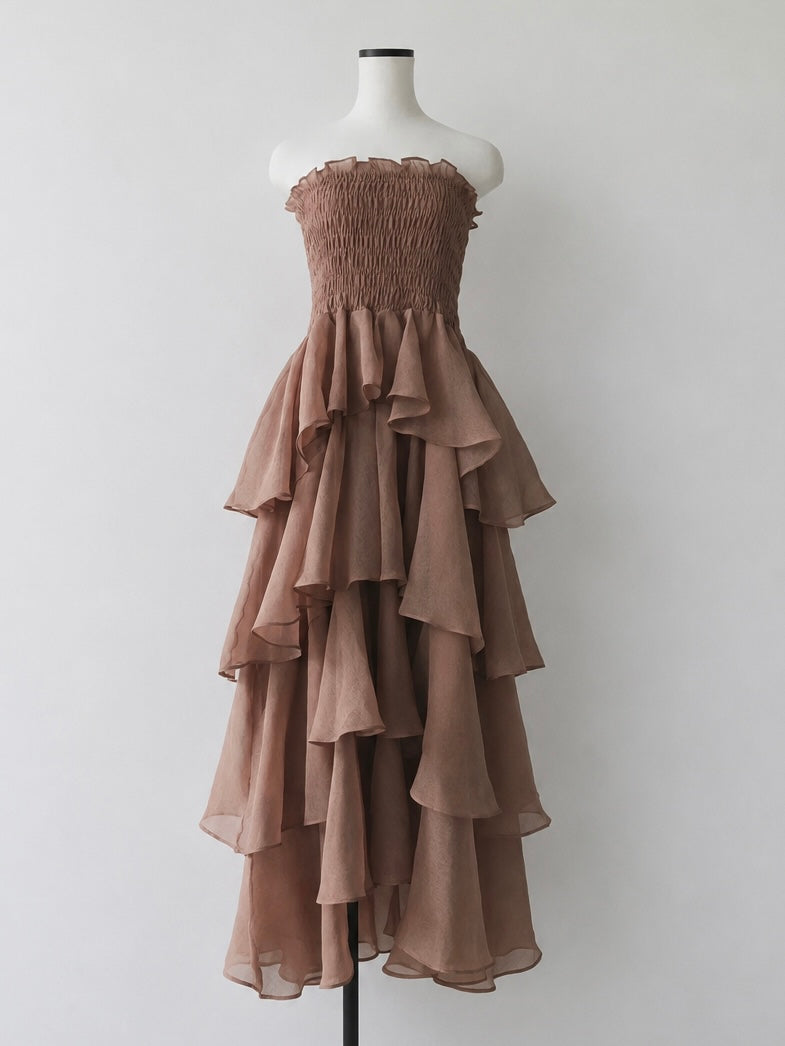 【célon】frilly tiered dress