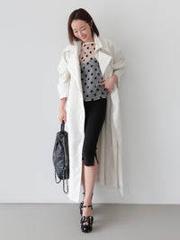 【AMOMMA】SHEER PUFF SHOULDER DOT BLOUSE