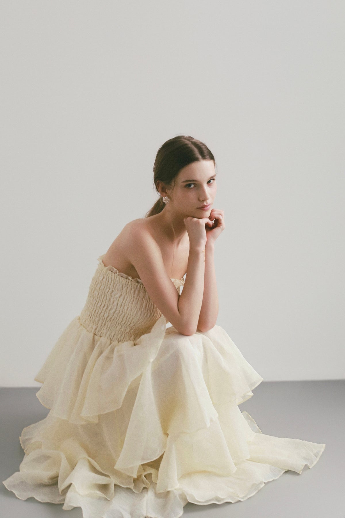 【célon】frilly tiered dress