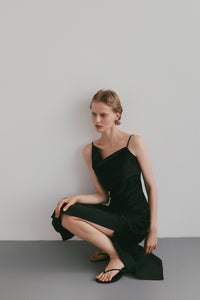 【célon】asymmetry drape cami dress