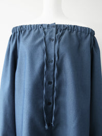 【SAMPLE SALE / AMOMMA】DENIM LIKE DRAWSTING OFF SHOULDER
