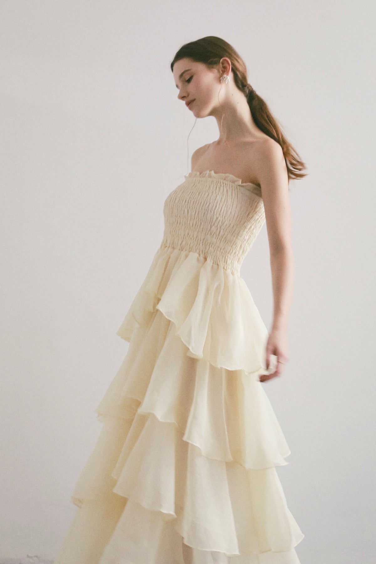 【célon】frilly tiered dress