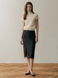 【ELBORN】Elina Oblique Slit Skirt