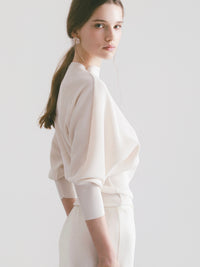 pleats balloon sleeve top