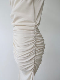 sleek draped maxi dress