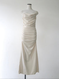 sleek draped maxi dress