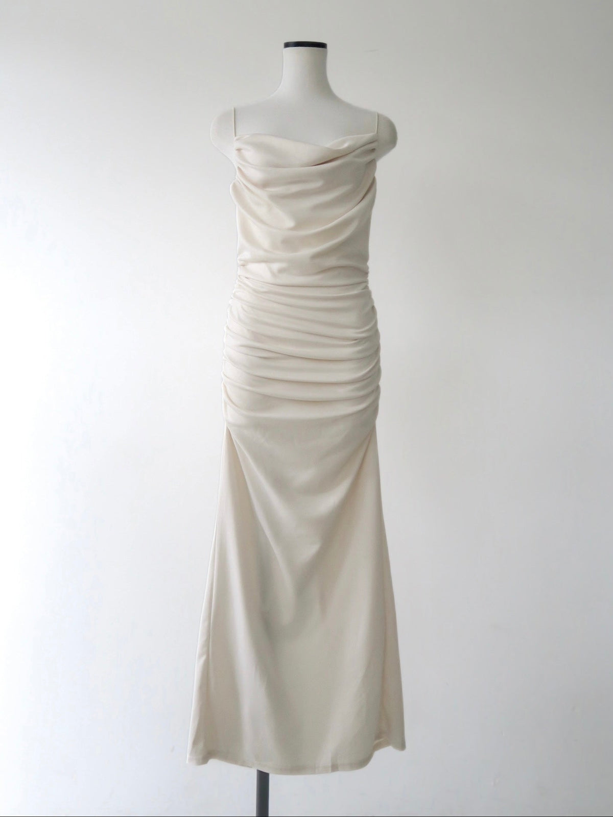 sleek draped maxi dress