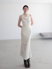 drape velour long dress