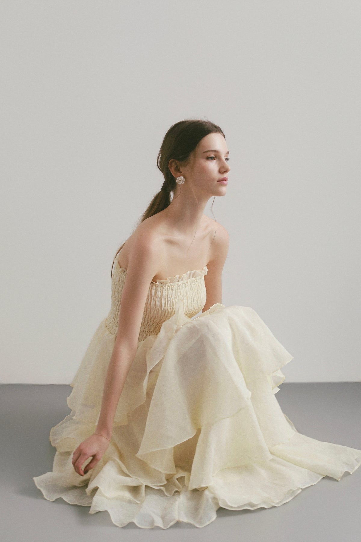 【célon】frilly tiered dress