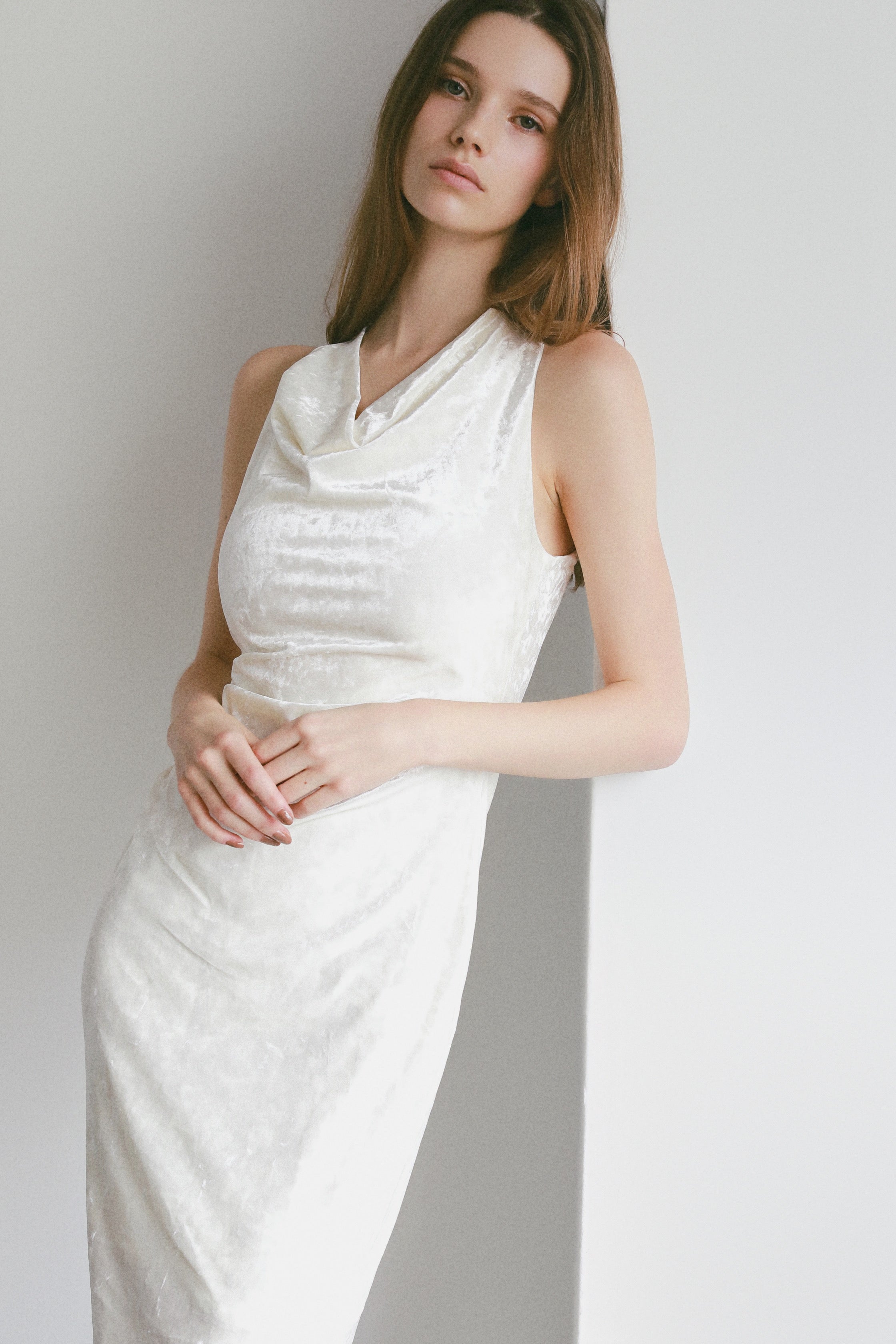 ワンピース maison celon shirring drape velour dress drape velour long dress – THETOVE