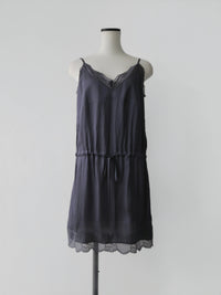 【AMOMMA】SATIN LACE SLIP DRESS