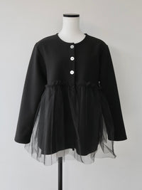 【SAMPLE SALE / swanë】tulle docking cardigan