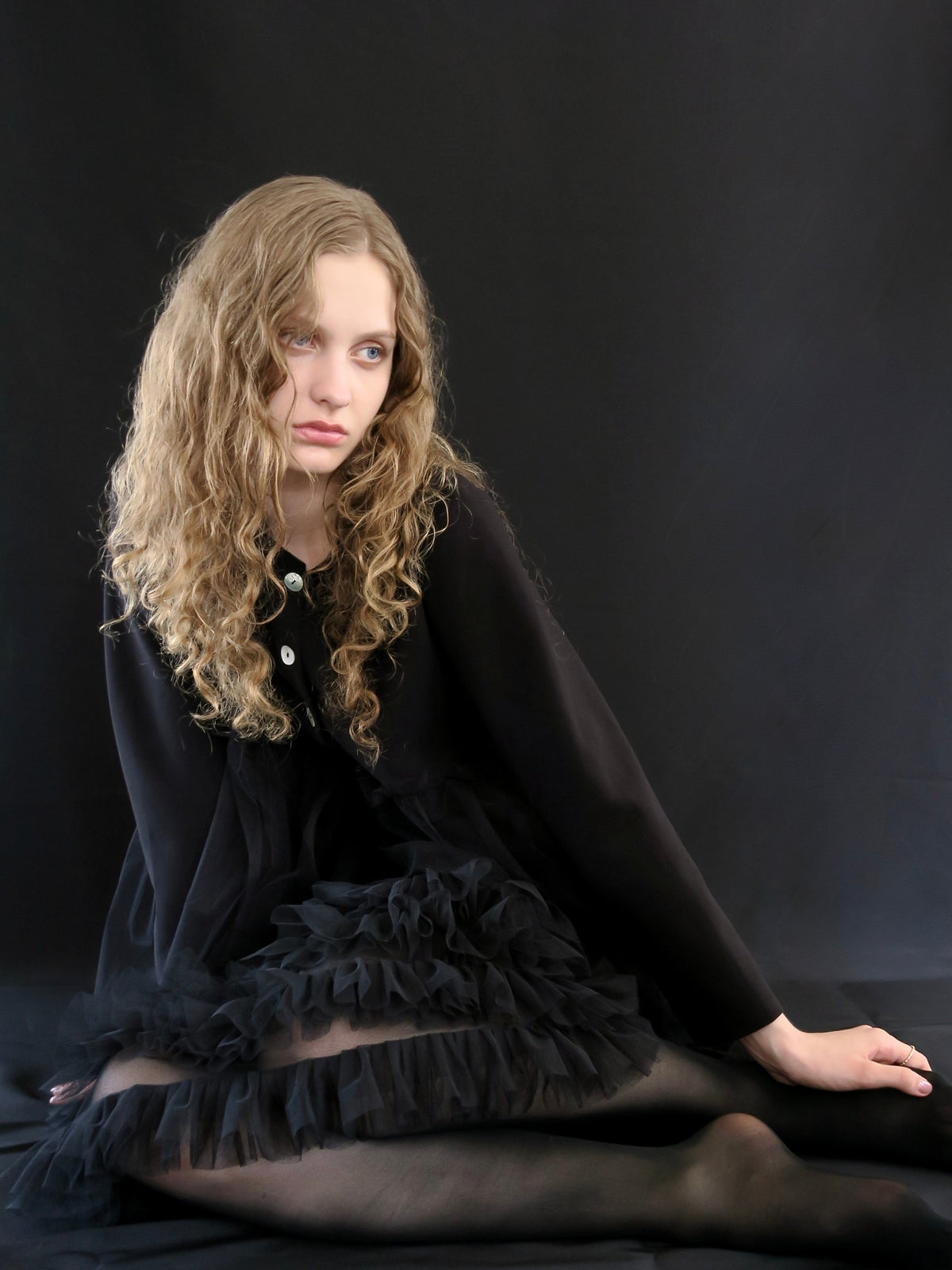 【SAMPLE SALE / swanë】tulle docking cardigan