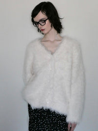 [ SAMPLE SALE ] wool shaggy cardigan