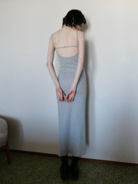 BACK OPEN RIB CAMI DRESS