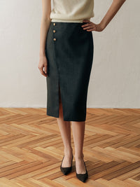 【ELBORN】Elina Oblique Slit Skirt