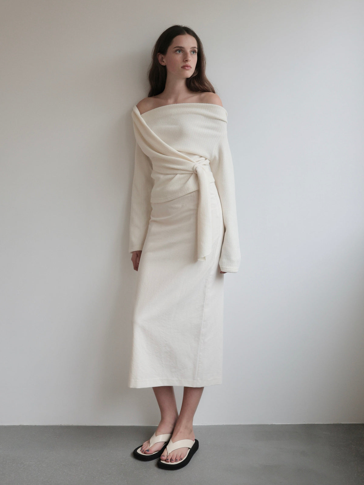 【SAMPLE SALE / miies miim】off shoulder drape tops