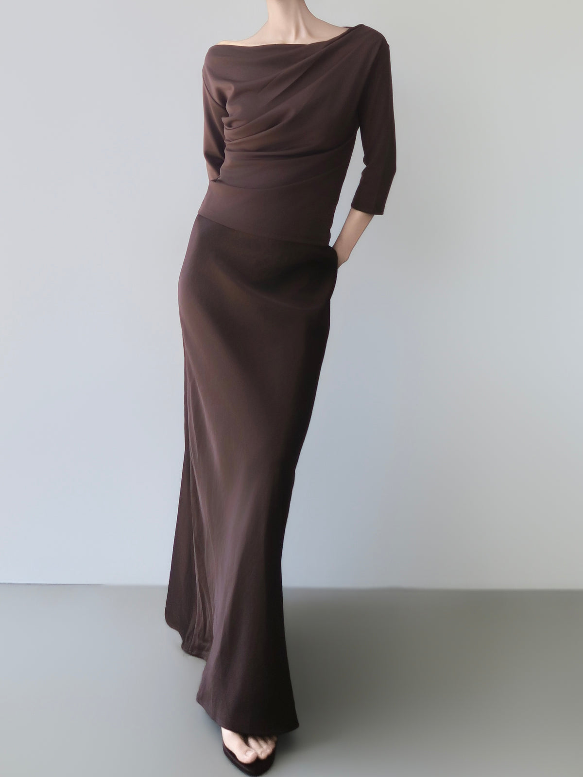 satin bias maxi skirt