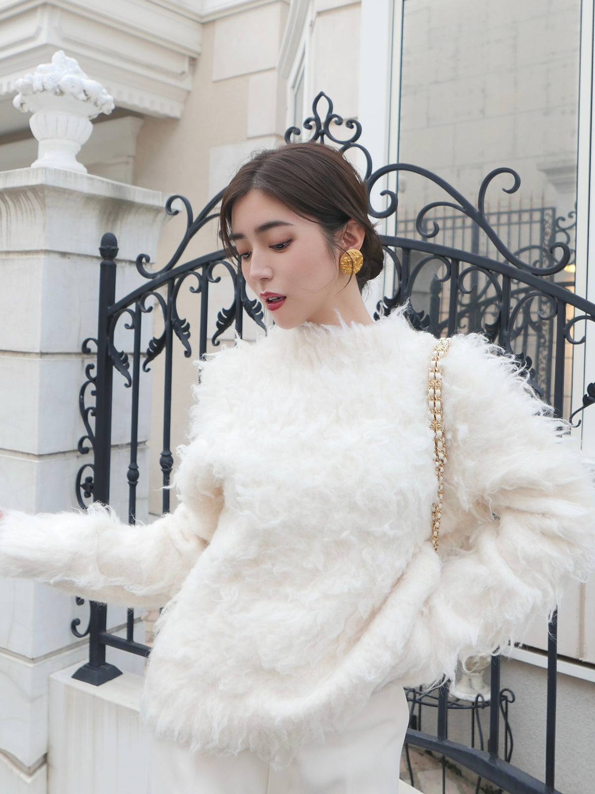 【célon】Poodle Shaggy Knit