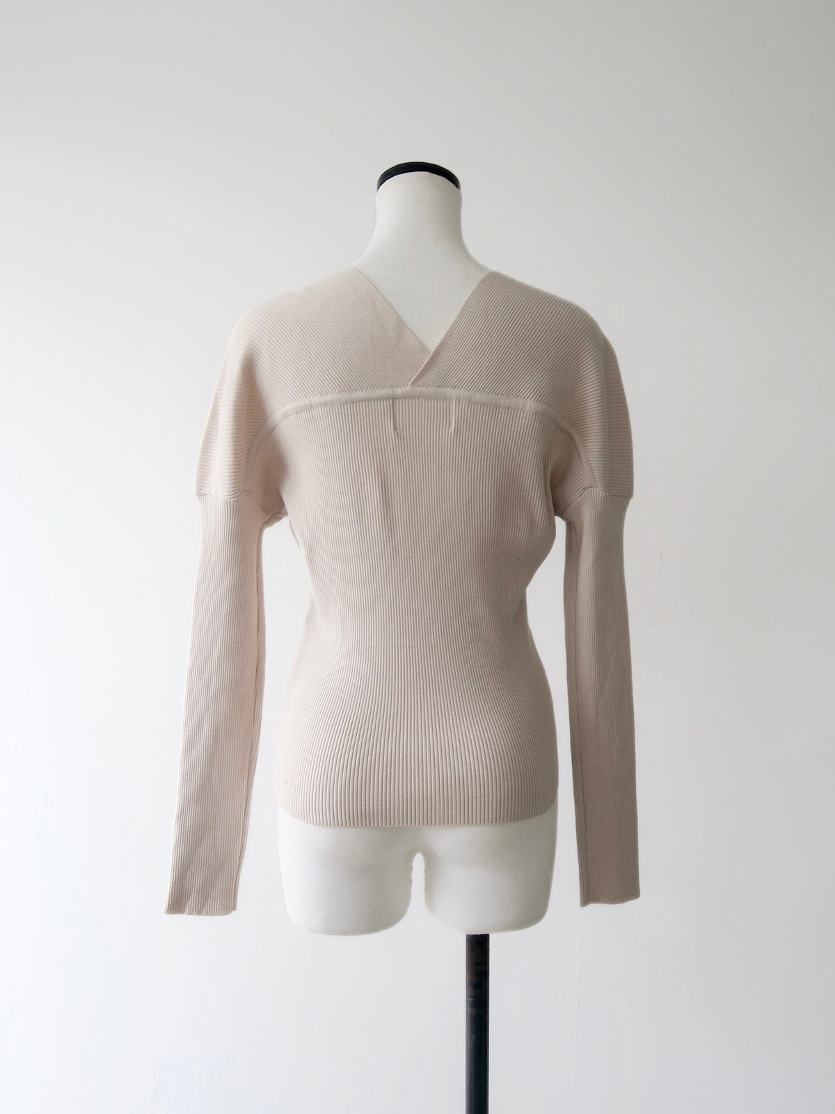 V-neck Ribbed Puff Sleeve Cardigan