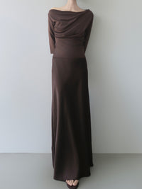 satin bias maxi skirt