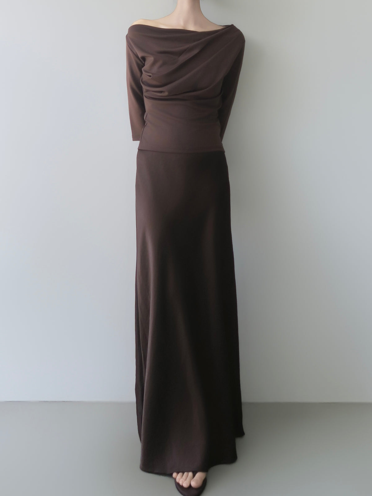 satin bias maxi skirt