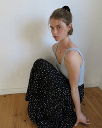 [ sample sale ] dot washer shirring skirt