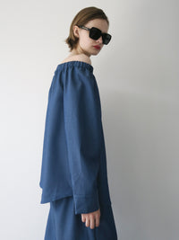 【SAMPLE SALE / AMOMMA】DENIM LIKE DRAWSTING OFF SHOULDER