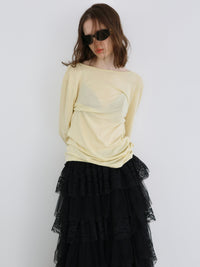 soft sheer long sleeve