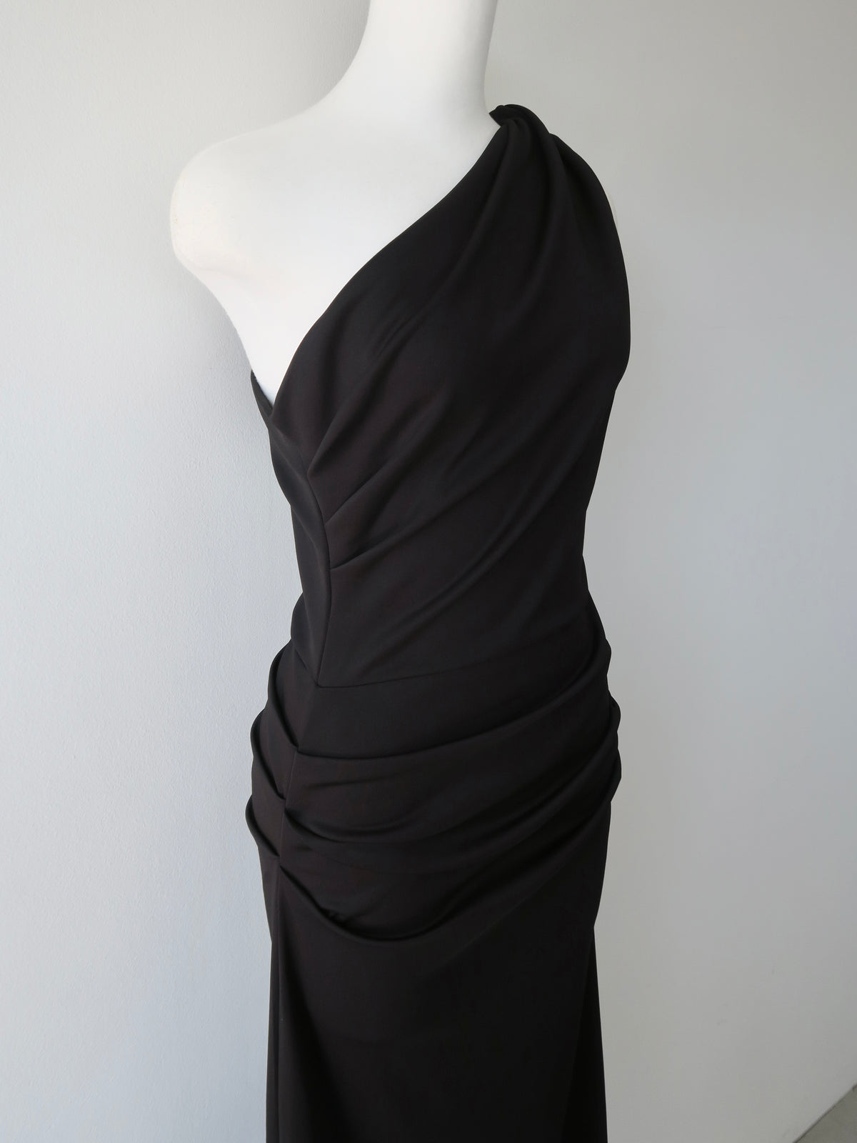 one shoulder ruched dress