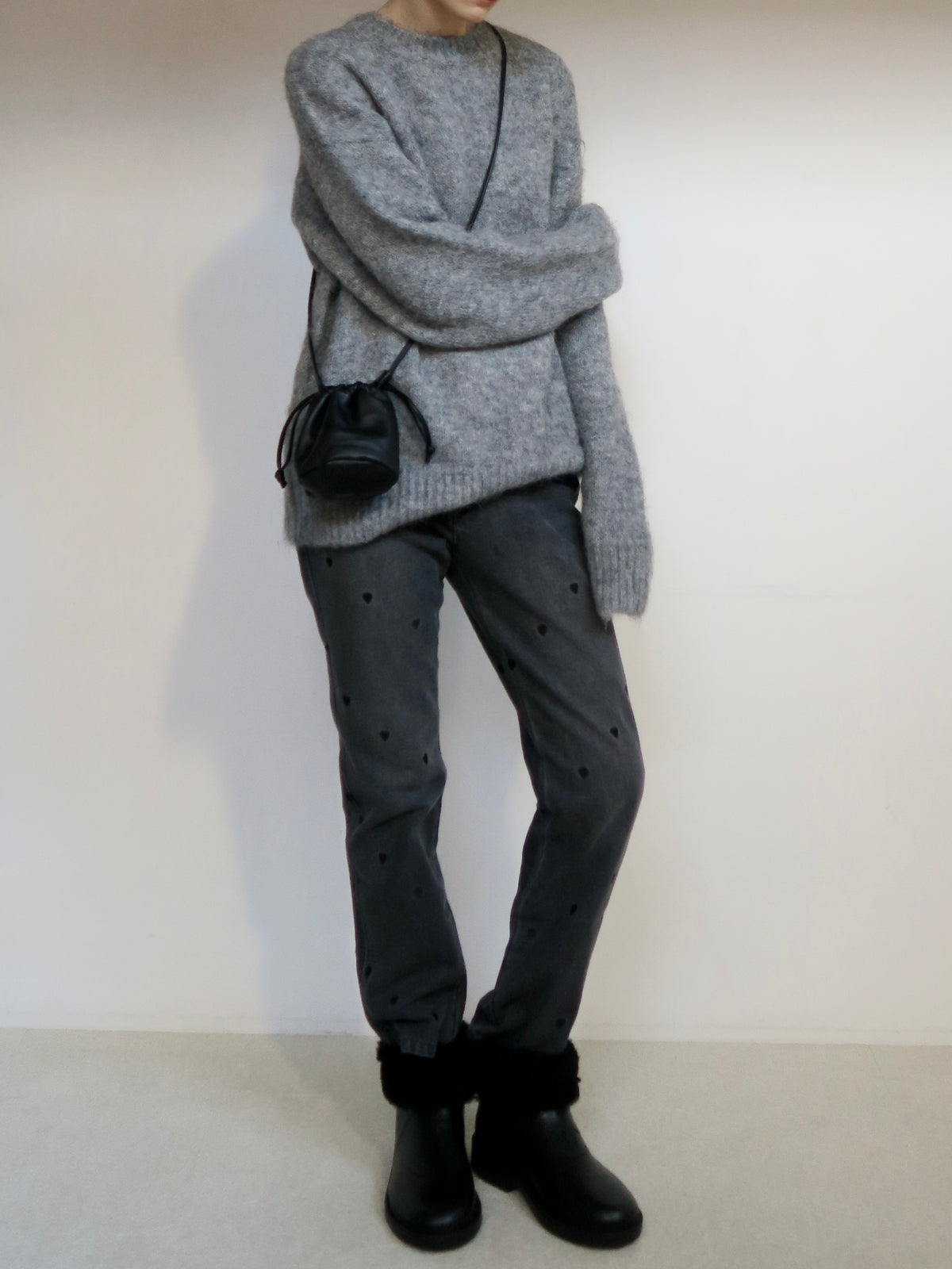 【SAMPLE SALE / AMOMMA】HEART TAPERED DENIM