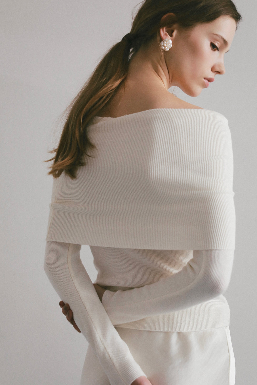 off shoulder knit top – THETOVE