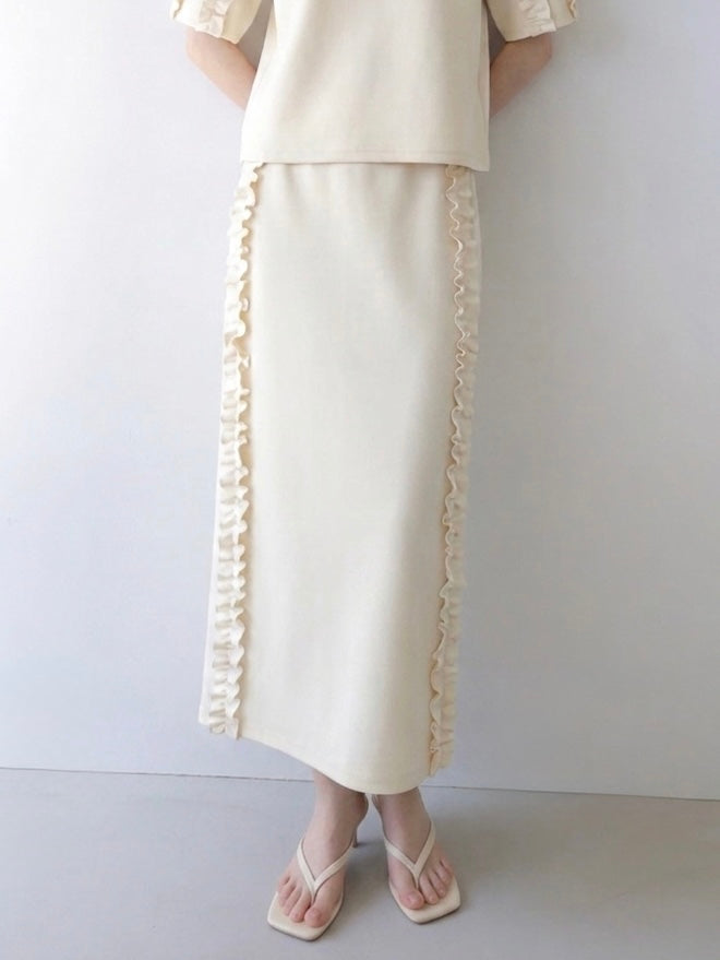 【SAMPLE SALE / swanë】 side frill slim long skirt