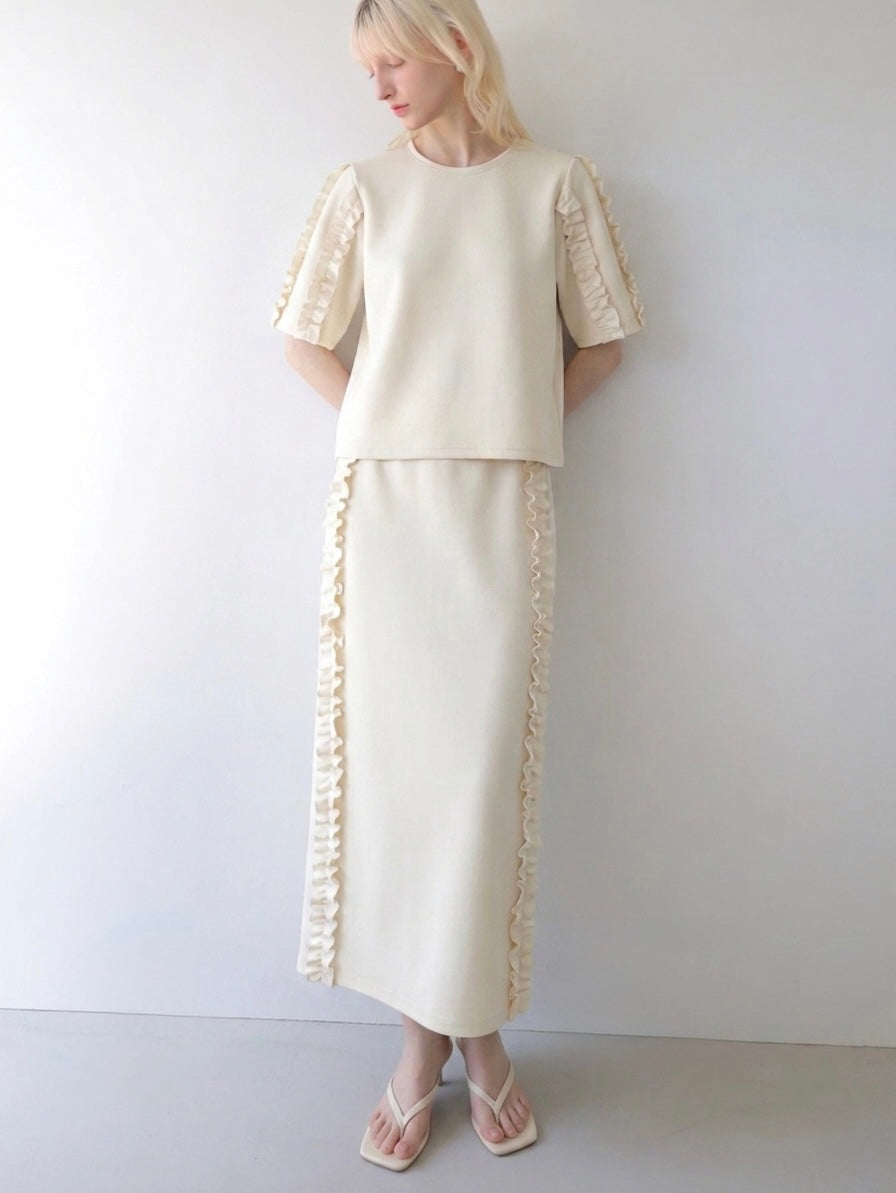 【SAMPLE SALE / swanë】 side frill slim long skirt