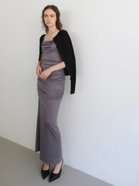 sleek draped maxi dress