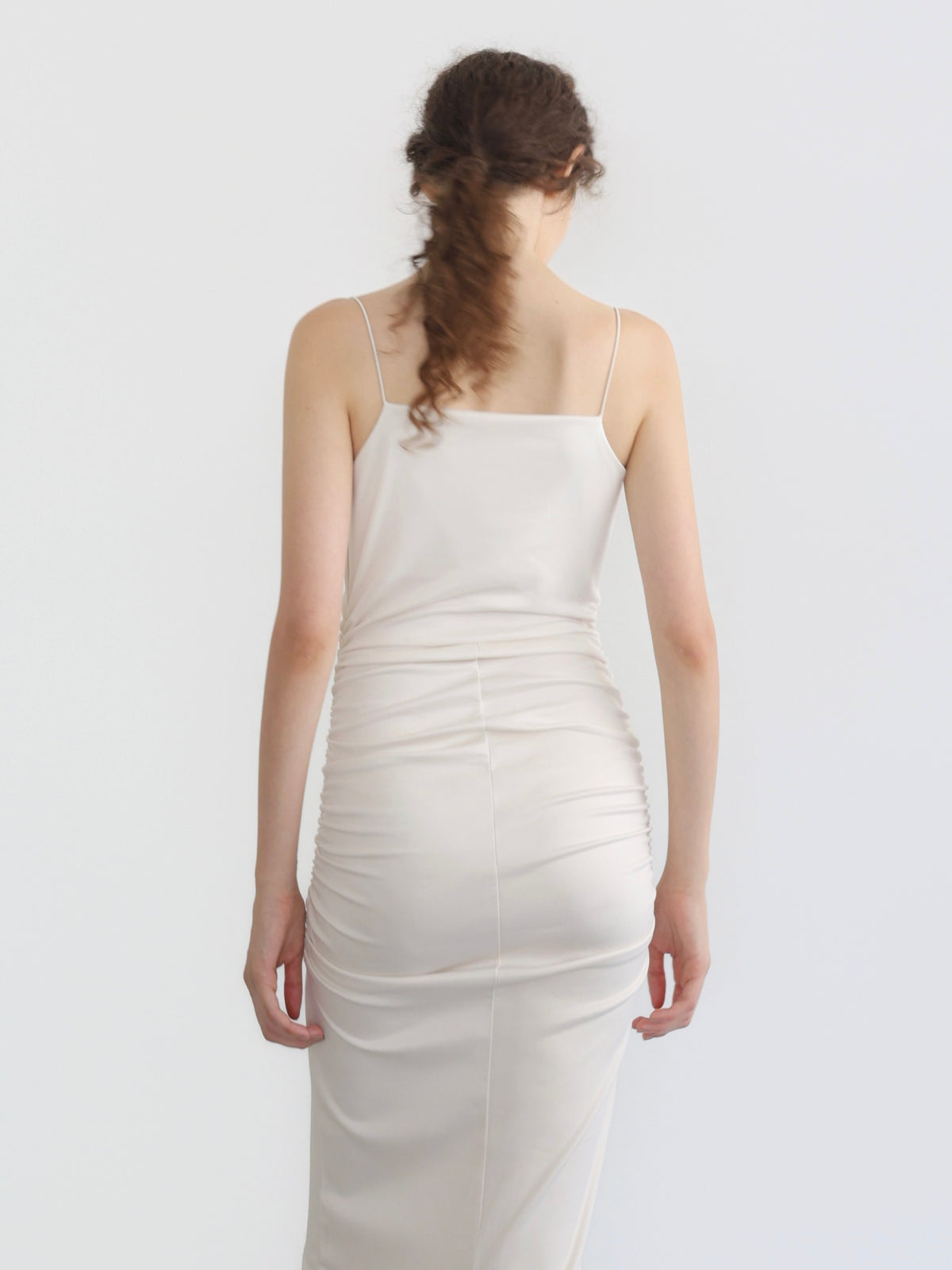 sleek draped maxi dress