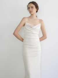 sleek draped maxi dress