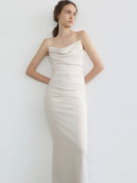 sleek draped maxi dress