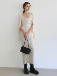 sleek draped maxi dress