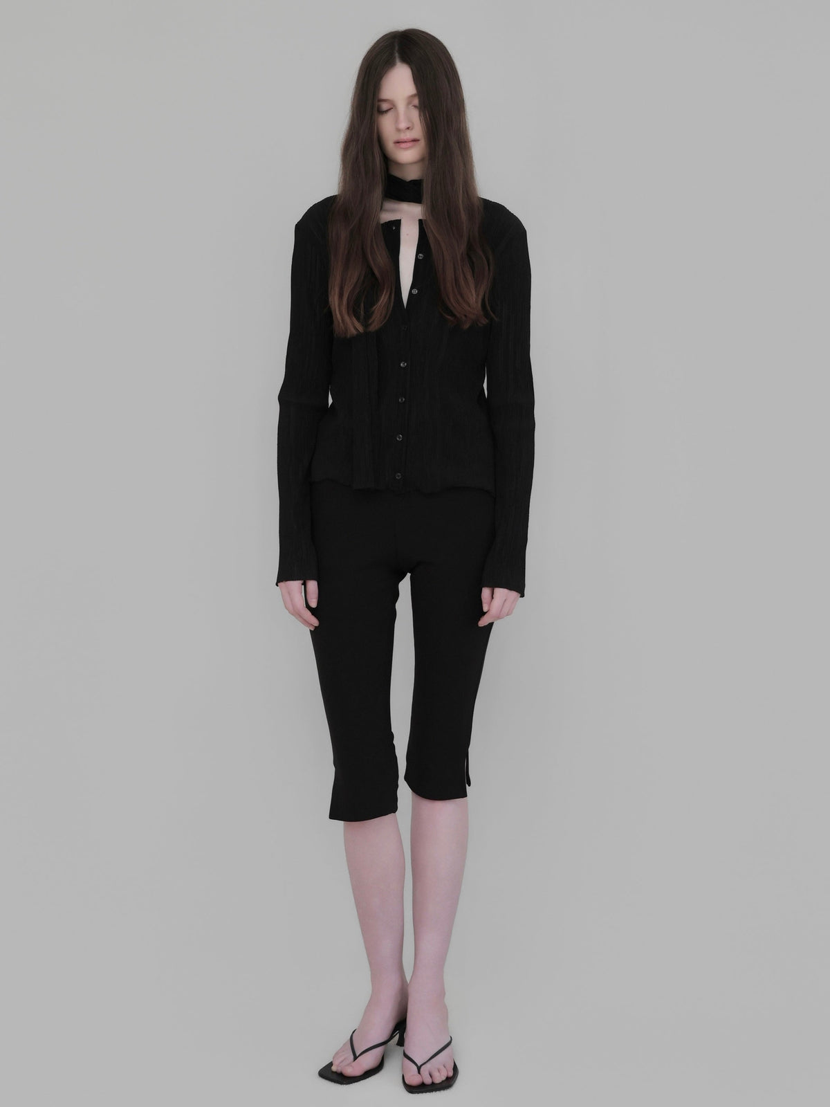 【NOWNS】Seine | Pleats tie cardigan