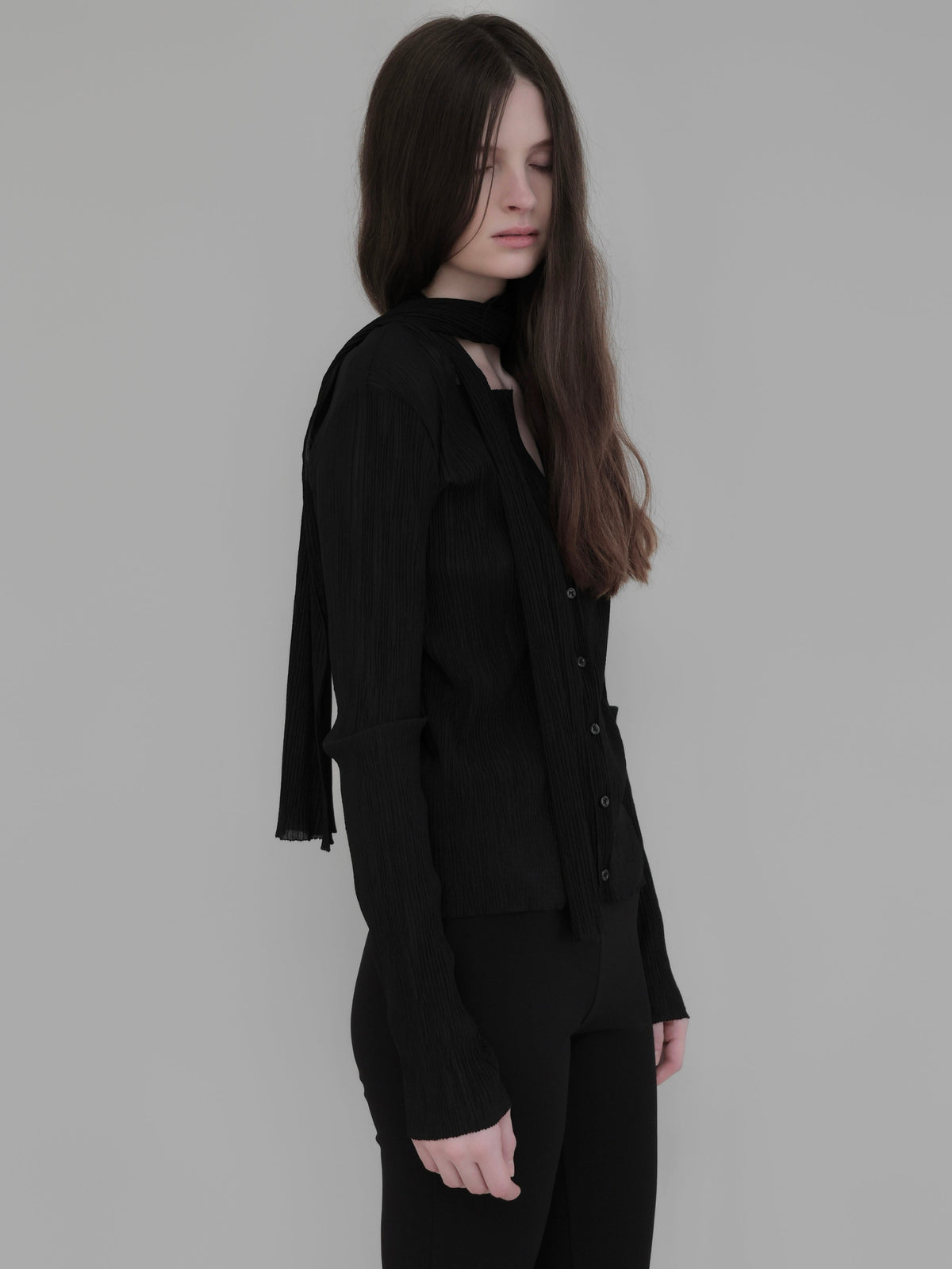 【NOWNS】Seine | Pleats tie cardigan