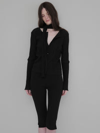 【NOWNS】Seine | Pleats tie cardigan