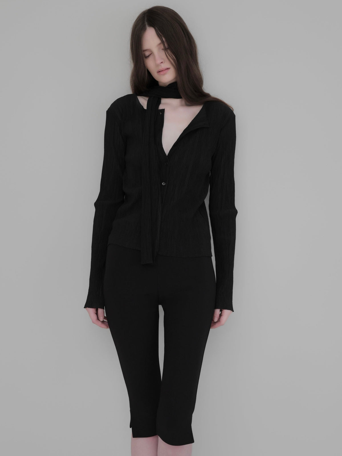 【NOWNS】Seine | Pleats tie cardigan