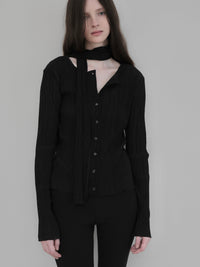 【NOWNS】Seine | Pleats tie cardigan