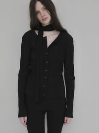 【NOWNS】Seine | Pleats tie cardigan